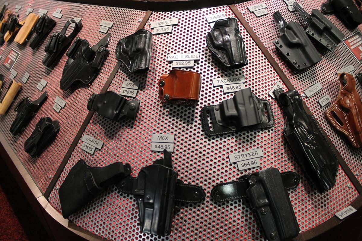 Many Holsters On a Table